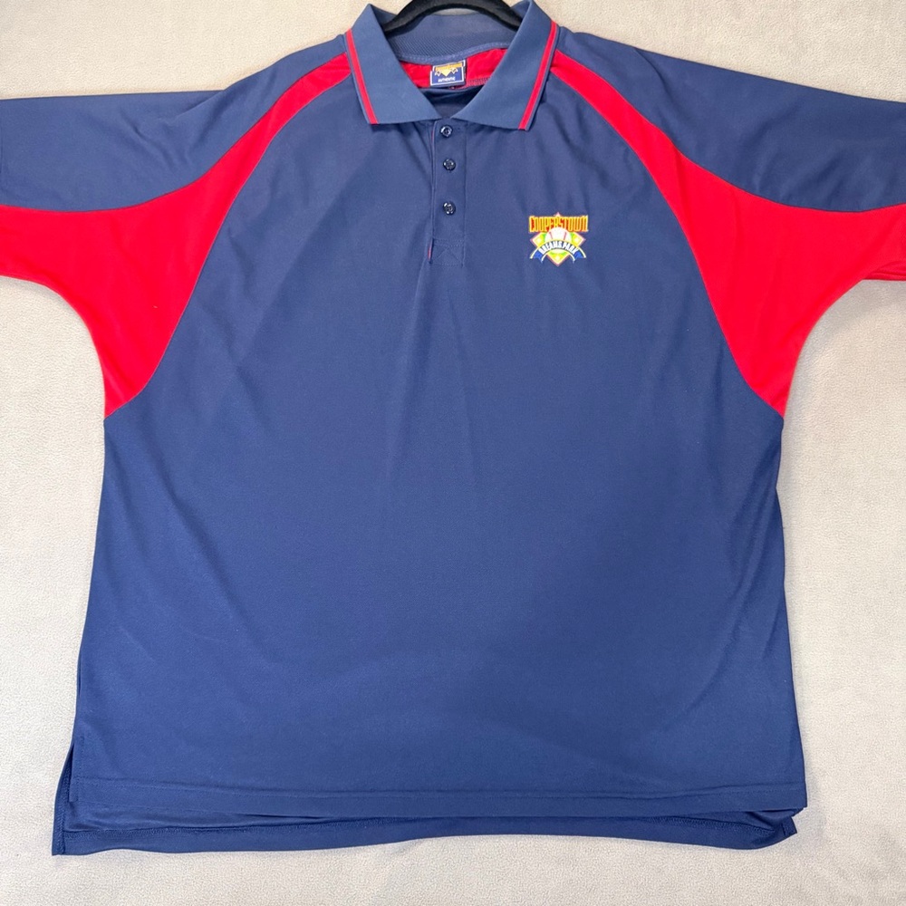 Authentic Cooperstown Dreams Park- Men's Coaches Short Sleeve Polo- Blue- XXL
